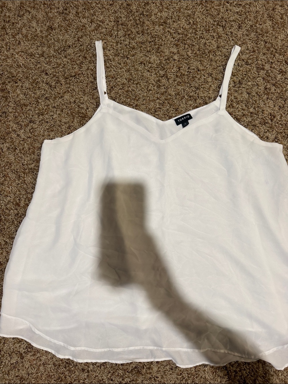 Torrid White V-Neck Spaghetti Strap Camisole